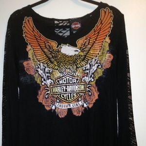 Harley Davidson Women's Fancy Bling Top - L